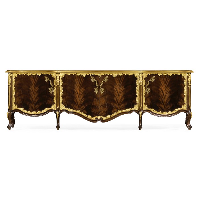 Low Mahogany & Gilded Entertainment Unit