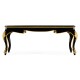 Black Coffee Table in Gloss Painted Black with Clear Glass Top