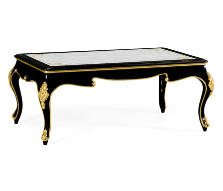 Black Coffee Table with Eglomise Glass