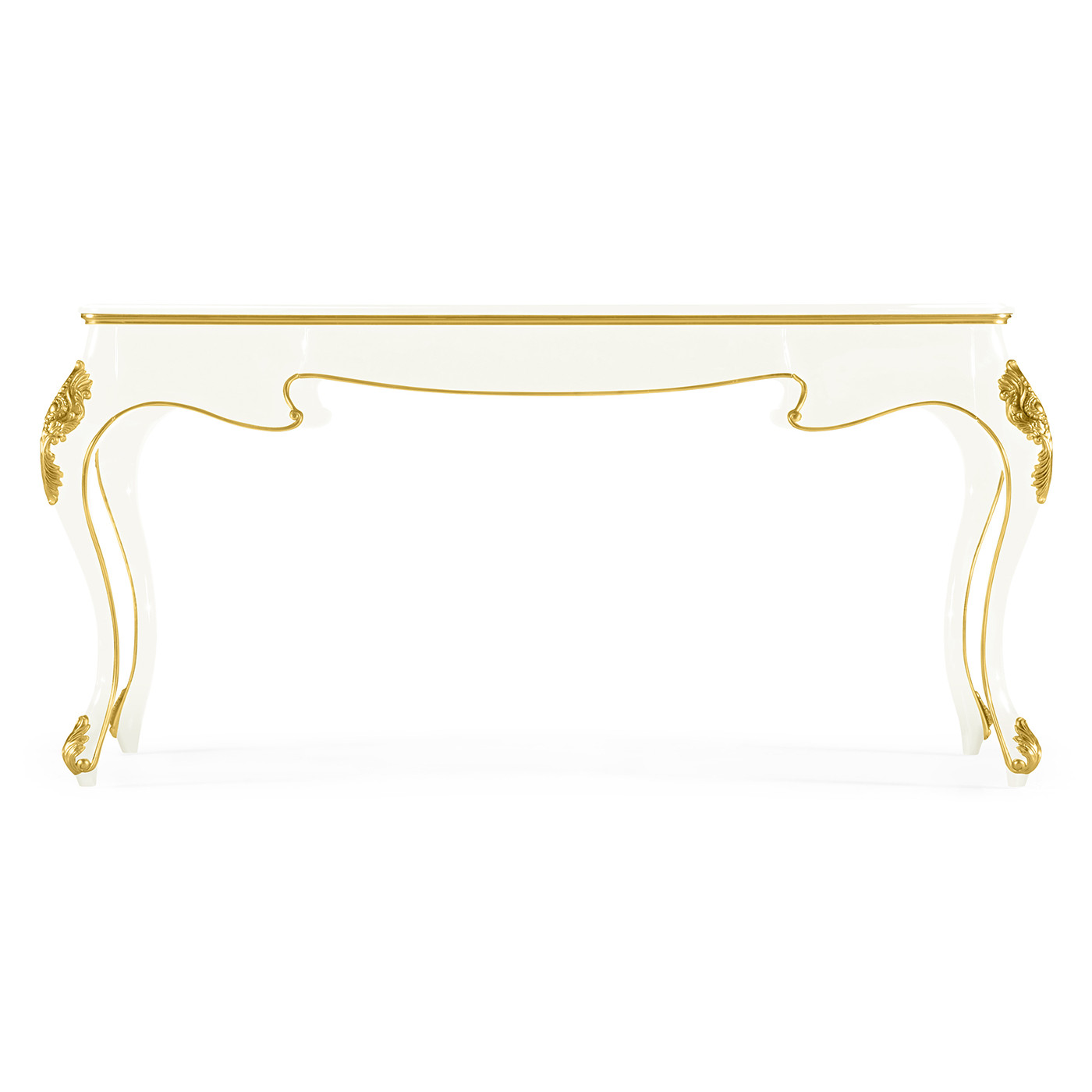 White Writing Desk with Grey Leather Top