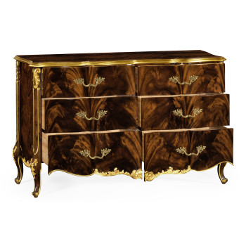 6 Drawer Double Dresser in Brown Mahogany