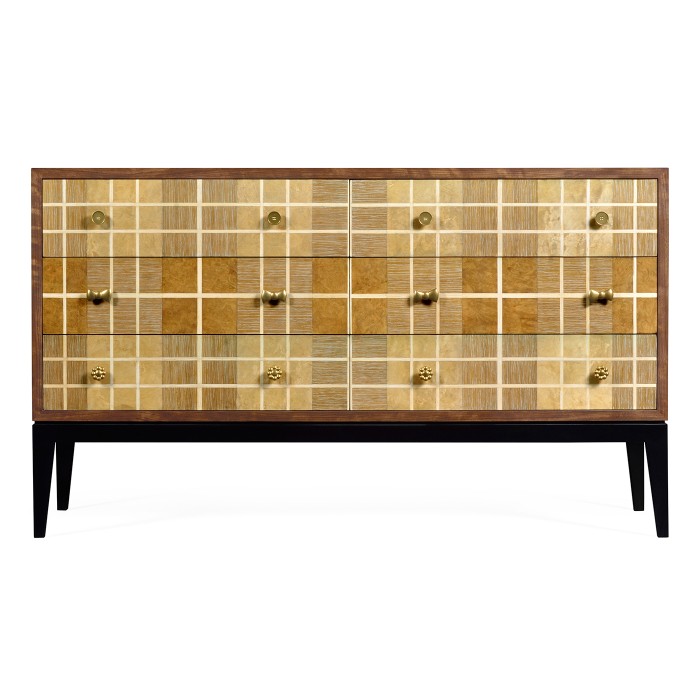 Pale Tartan Six-Drawer Dresser