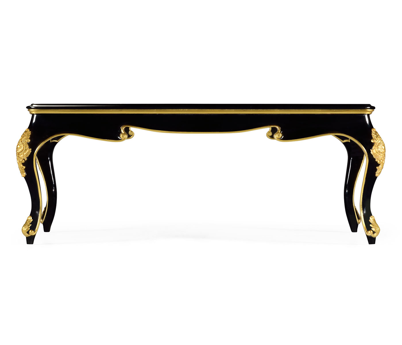 Black Coffee Table with Clear Glass Top