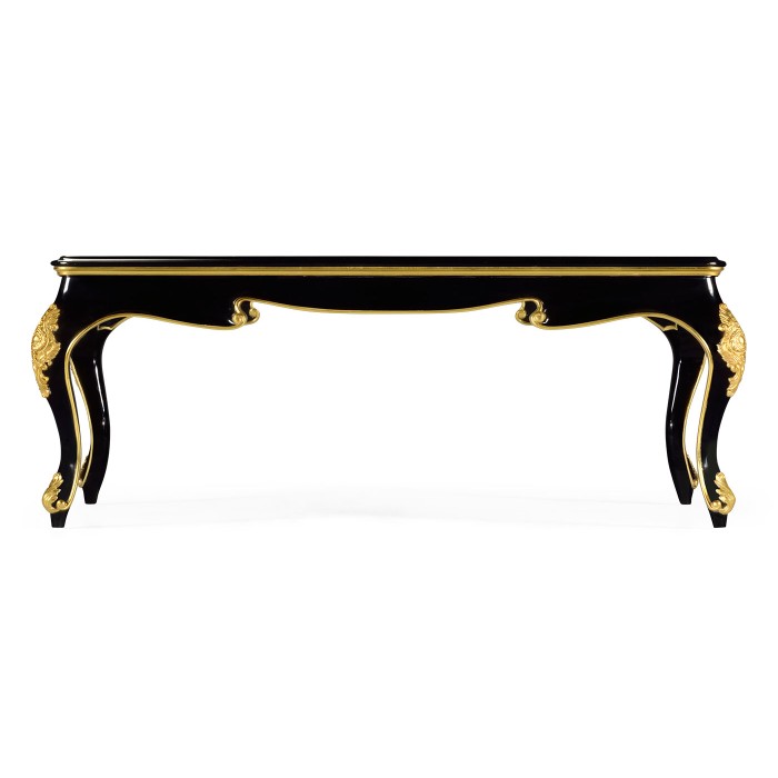 Black Coffee Table with Clear Glass Top