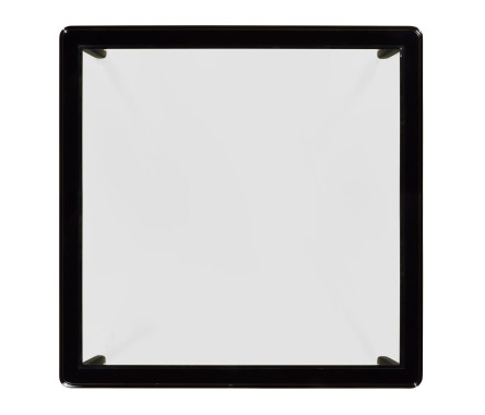 Black Coffee Table with Clear Glass Top