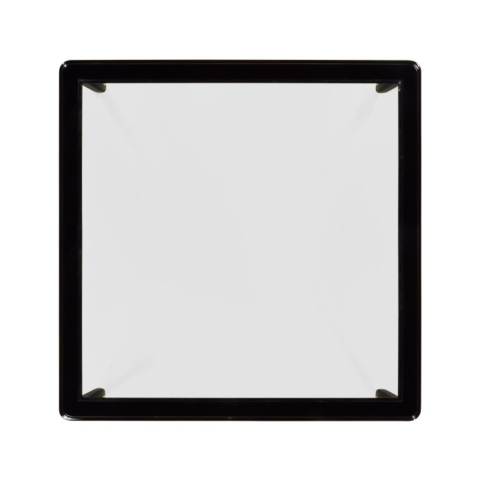 Black Coffee Table with Clear Glass Top