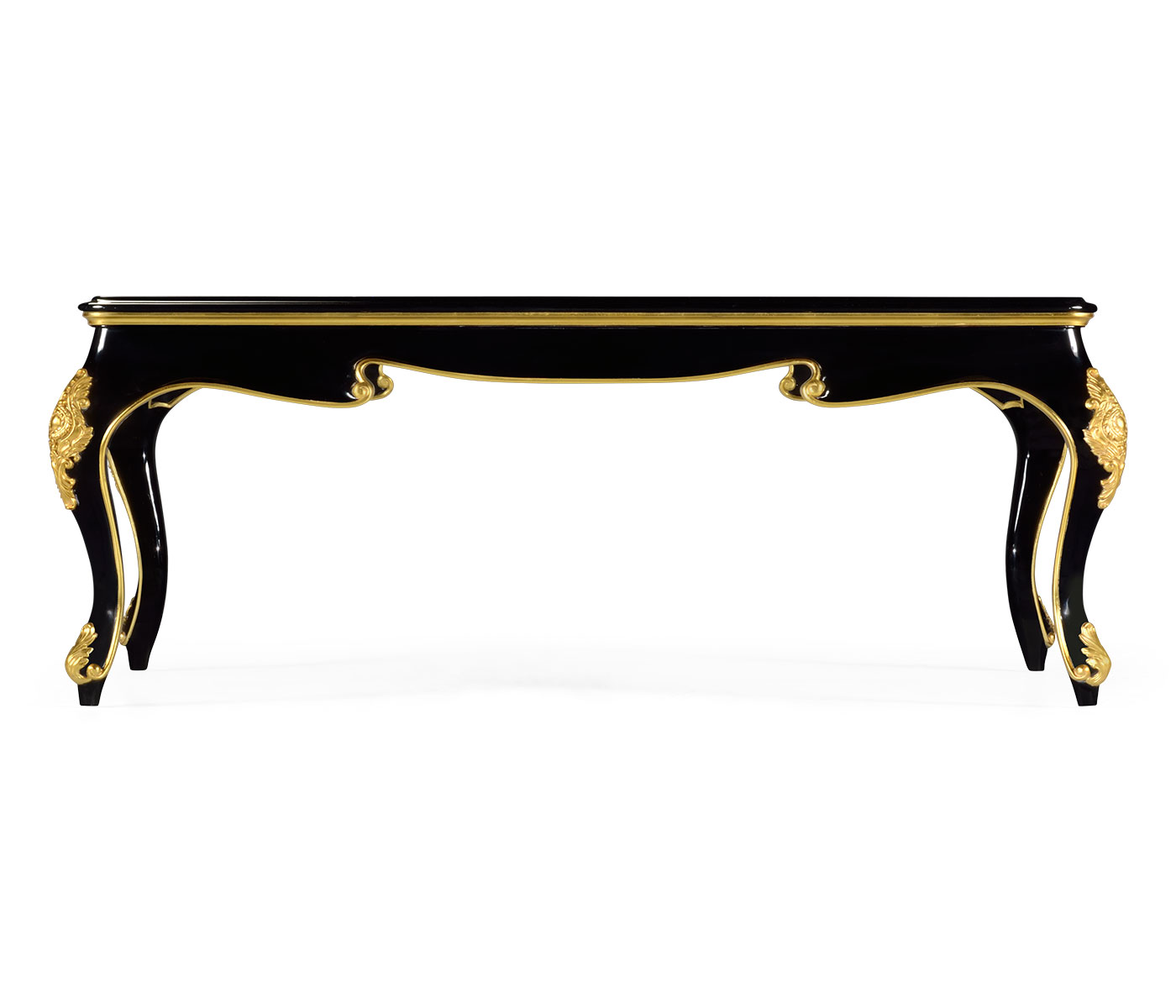 Black Square Coffee Table with Eglomise Glass Top