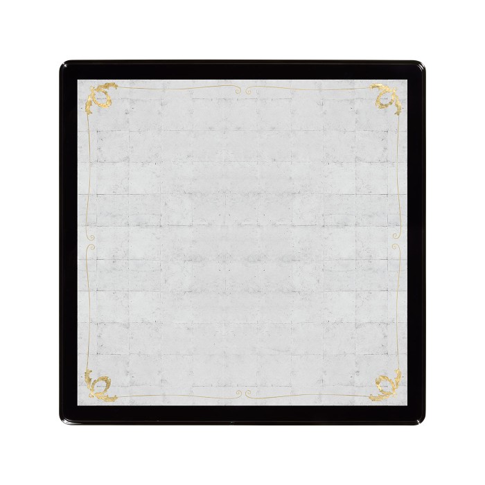 Black Square Coffee Table with Eglomise Glass Top