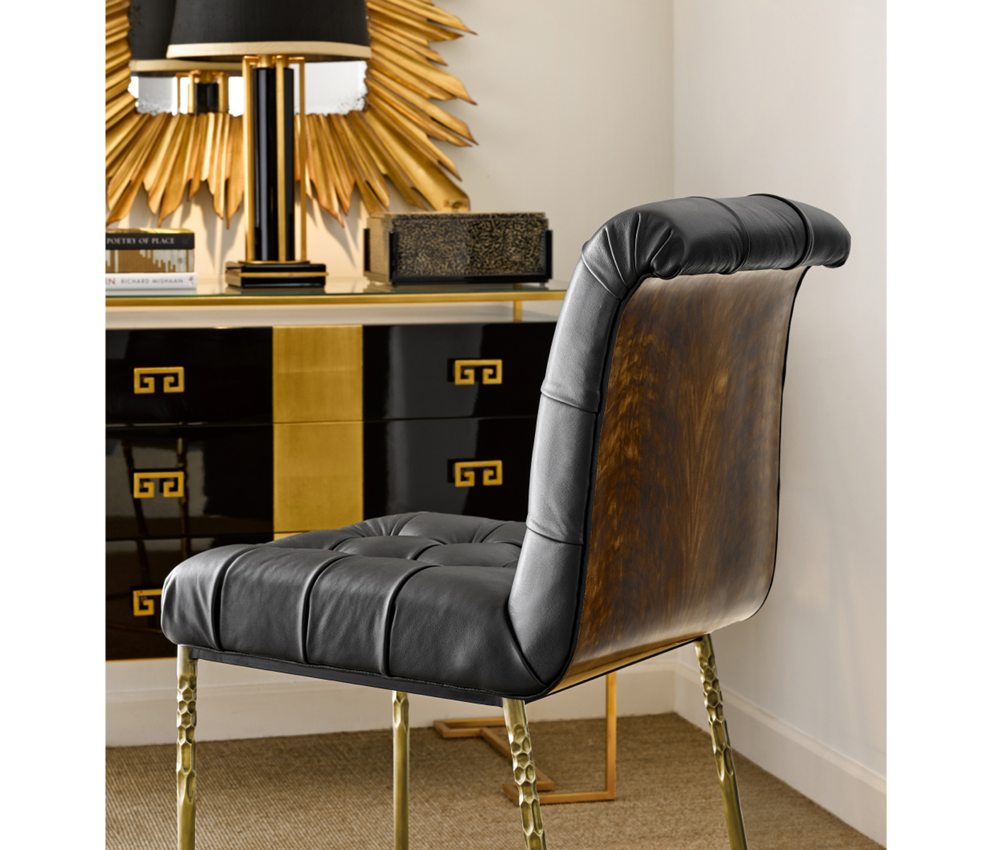 Contemporary Crotch Walnut Counter Stool