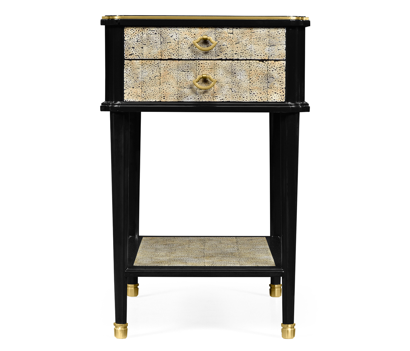 Black End Table with Eggshell & Bronze Detailing