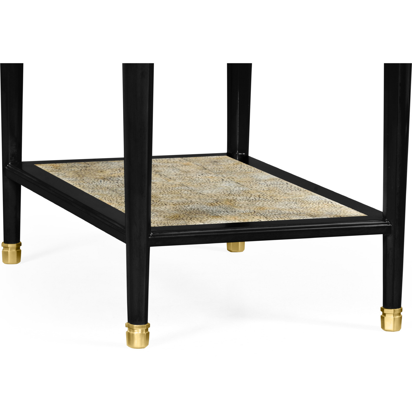 Black End Table with Eggshell & Bronze Detailing
