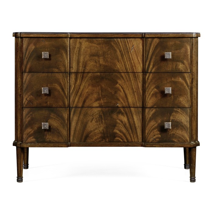Brown Mahogany Chest of Three Drawers