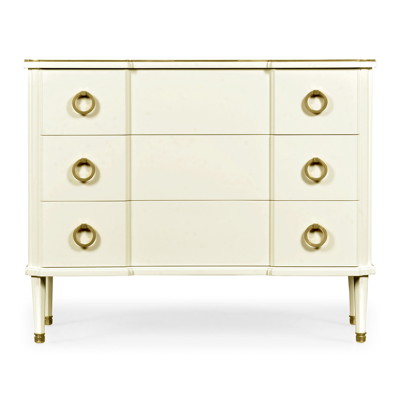 Ivory & Brass Chest of Three Drawers