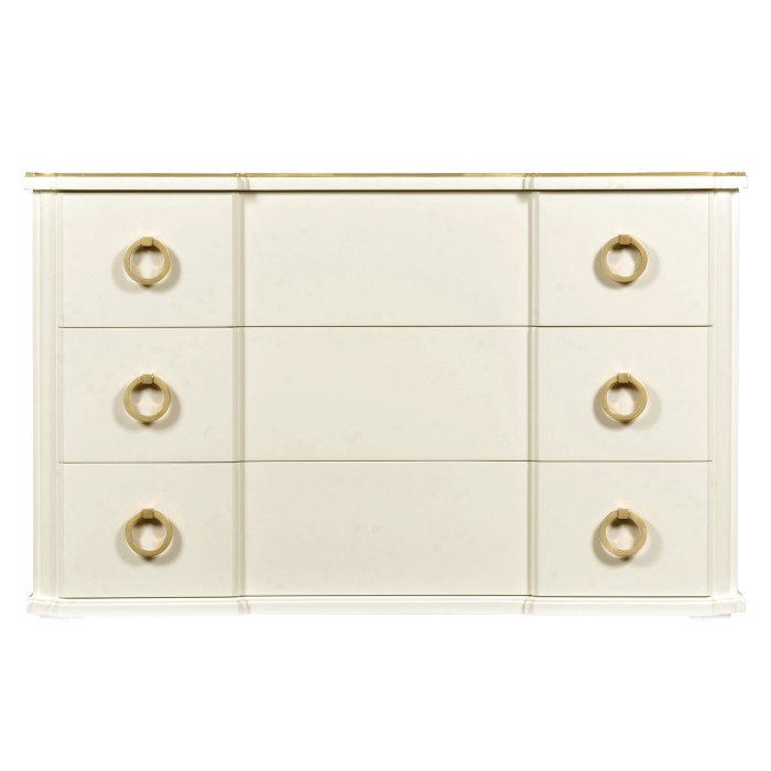 Ivory & Brass Chest of Three Drawers
