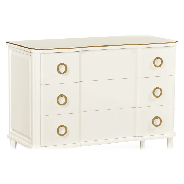 Ivory & Brass Chest of Three Drawers