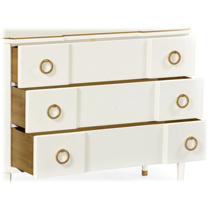 Ivory & Brass Chest of Three Drawers