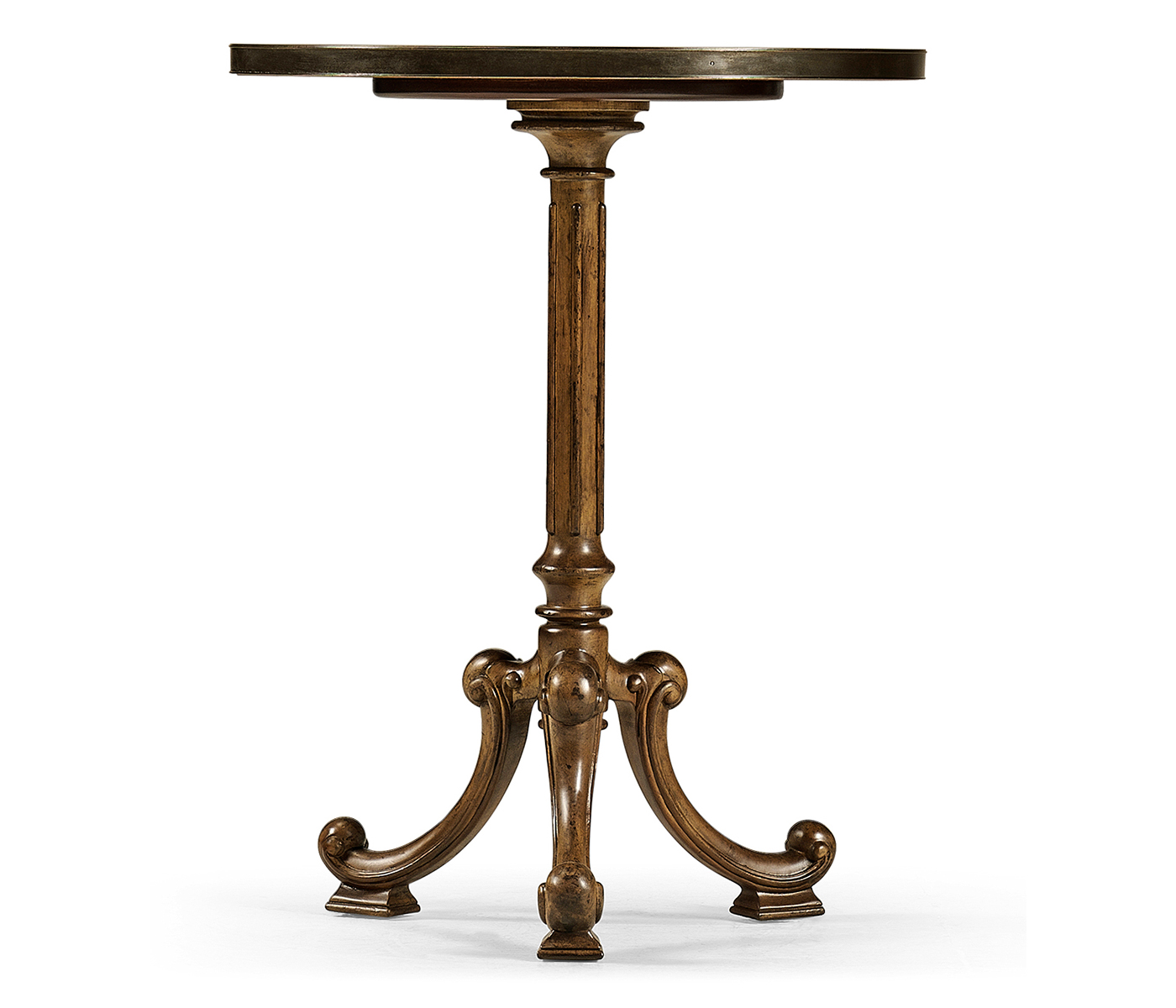 Brown Mahogany Lamp Table with Brass Moulding