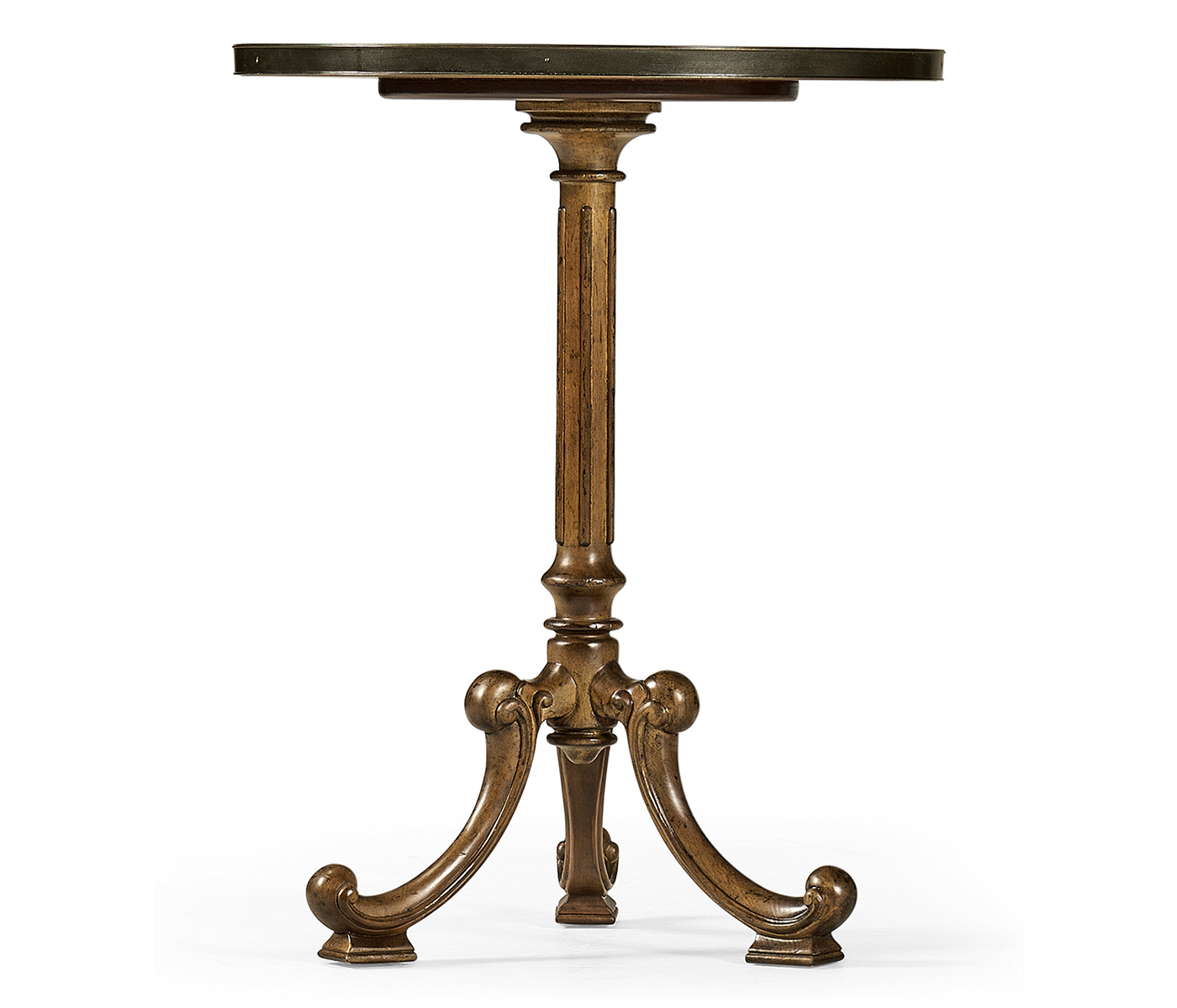 Brown Mahogany Lamp Table with Brass Moulding
