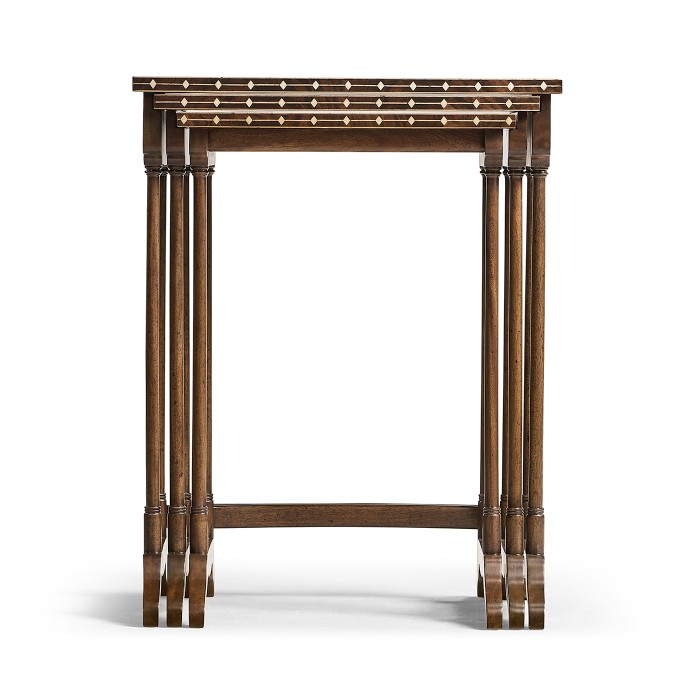 3 Nesting Tables with Faux Bone Inlay