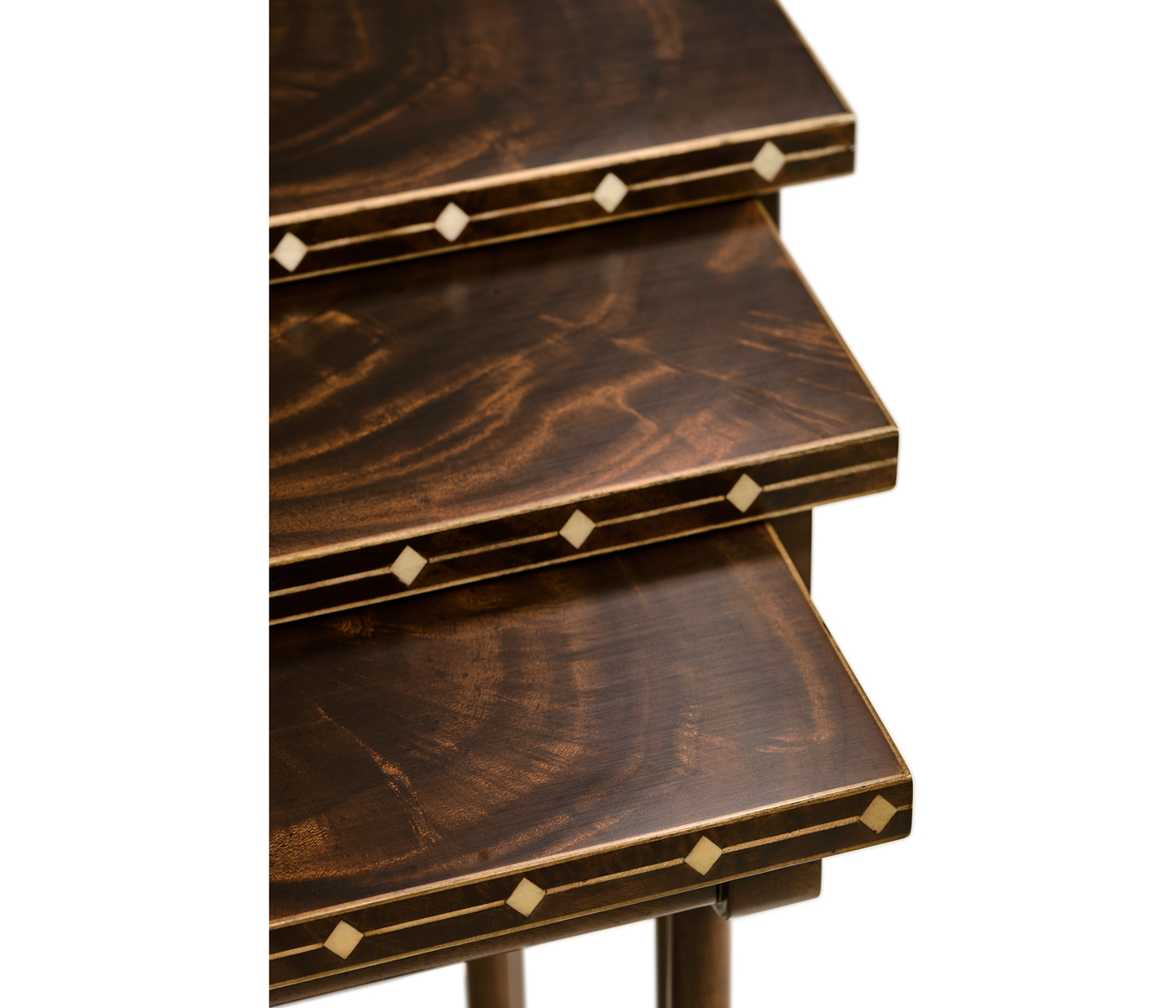 3 Nesting Tables with Faux Bone Inlay