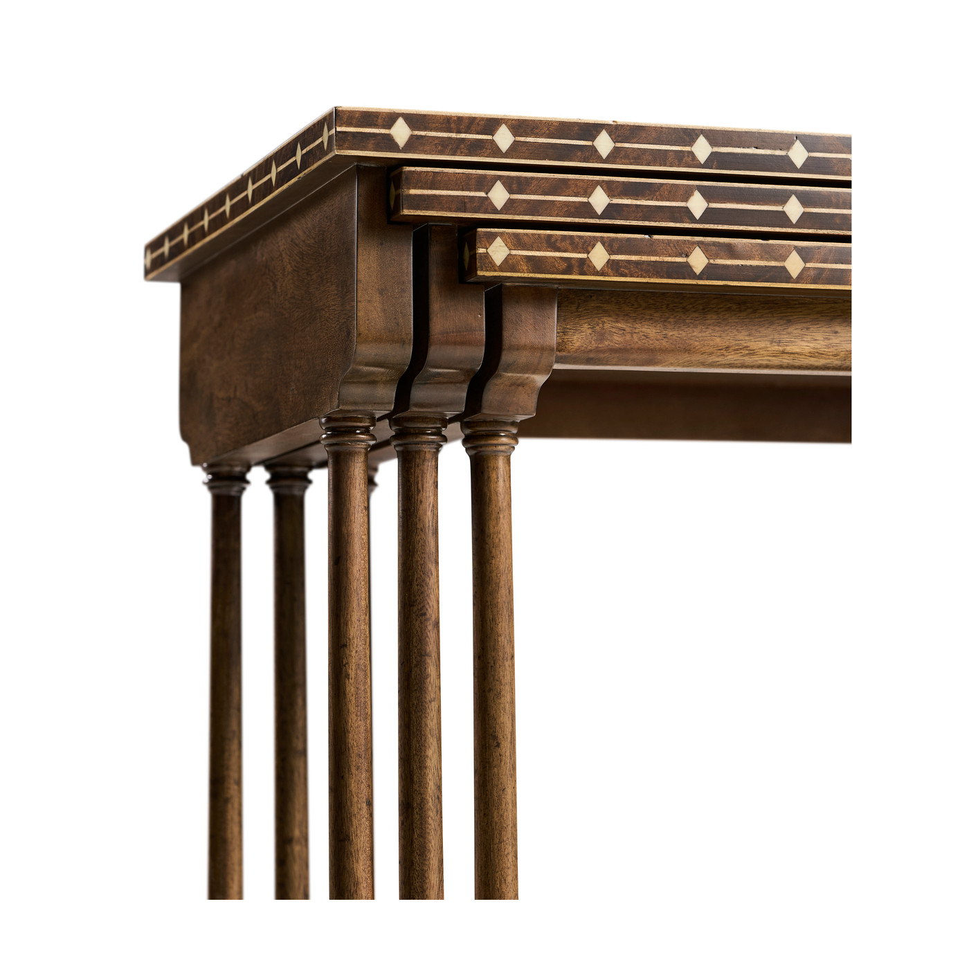 3 Nesting Tables with Faux Bone Inlay