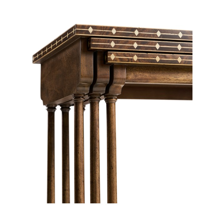 3 Nesting Tables with Faux Bone Inlay