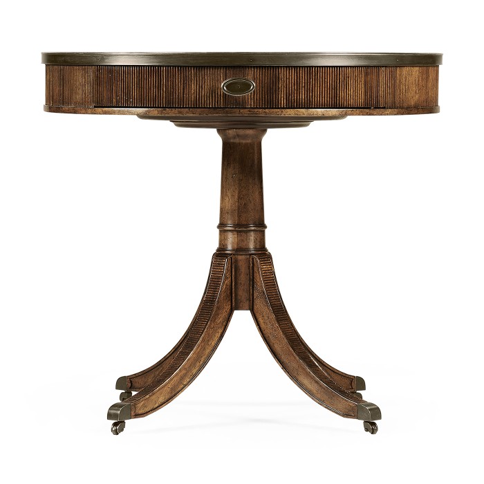 Drum Table with Reeded Edge