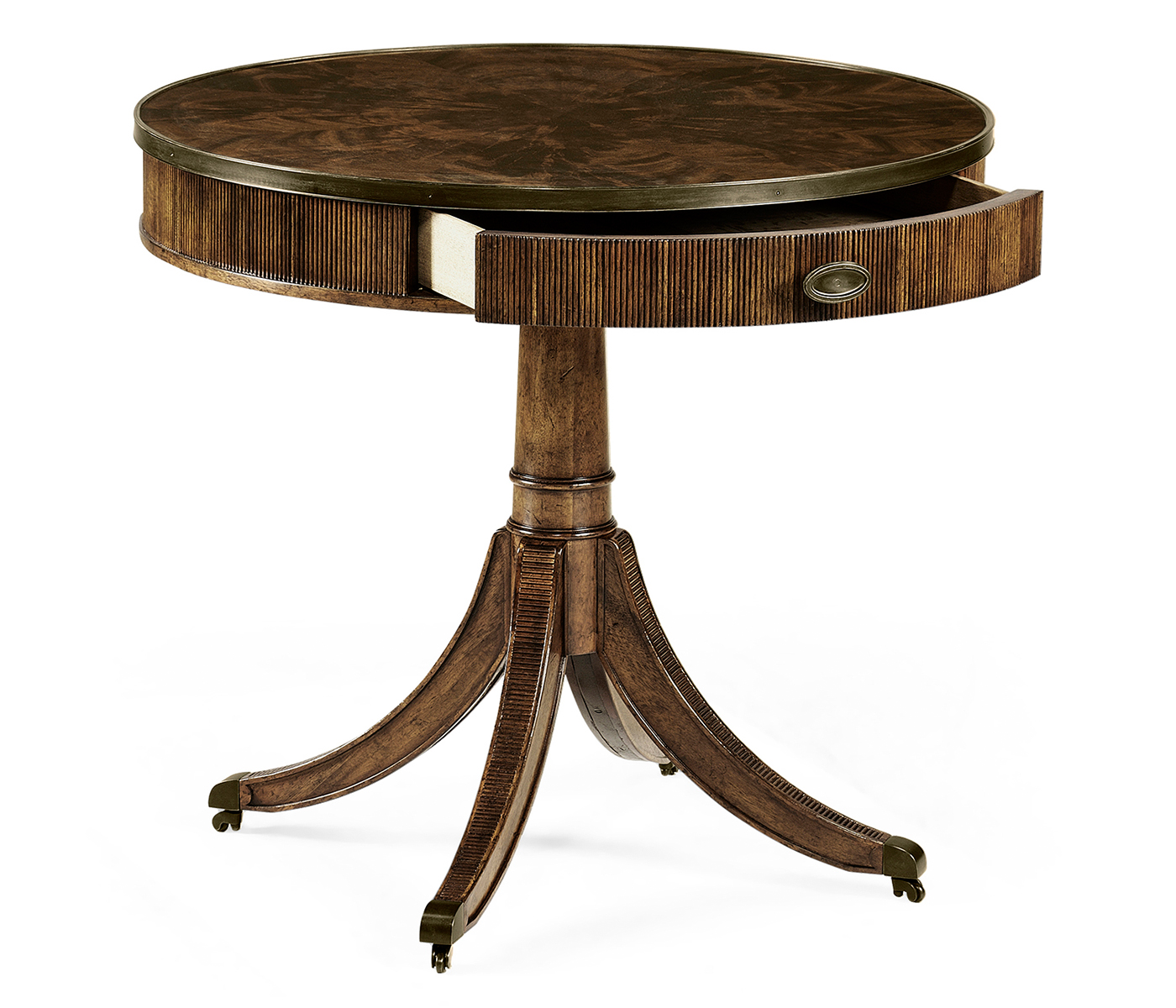 Drum Table with Reeded Edge