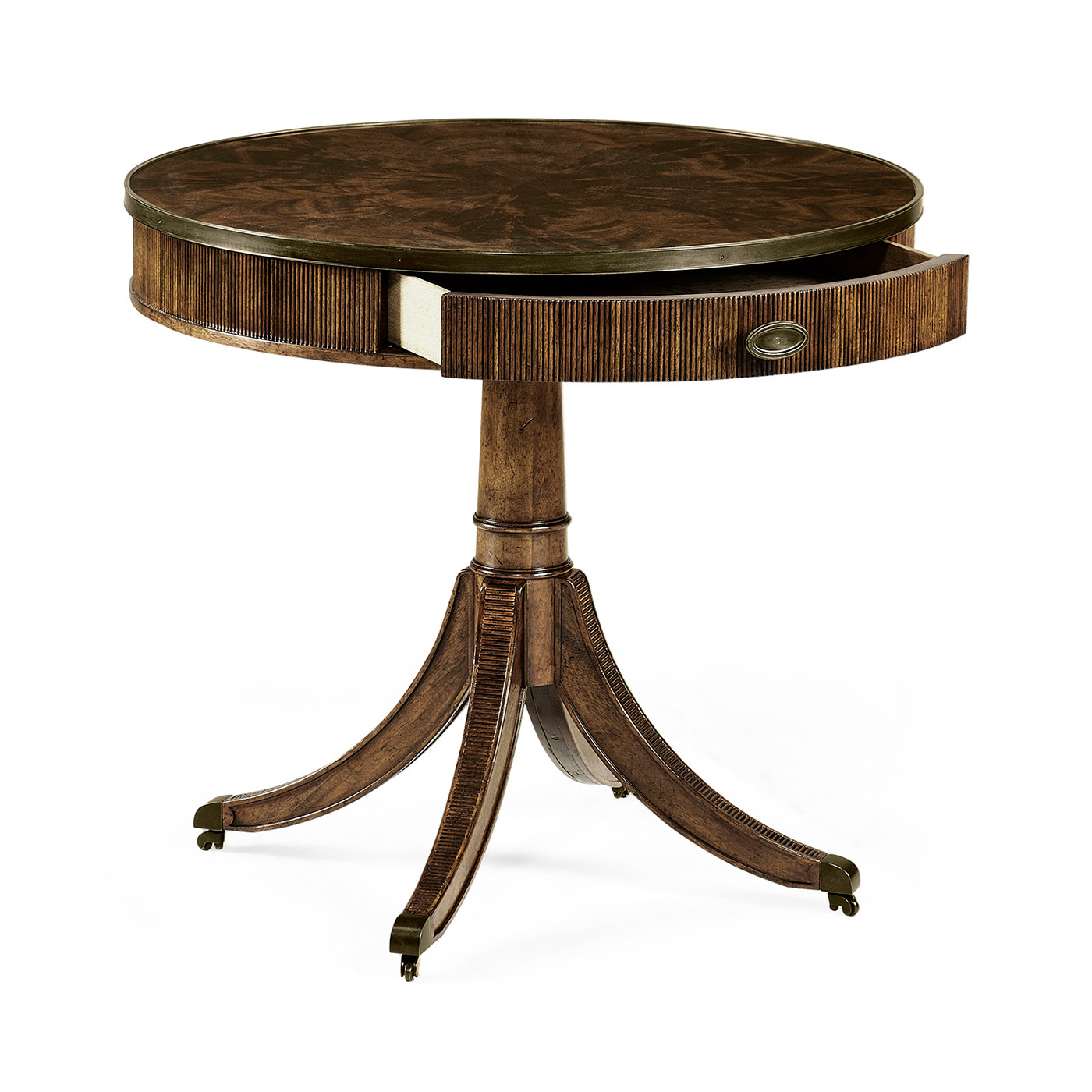 Drum Table with Reeded Edge