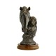 Antique Dark Bronze Young Girl & Her Horse