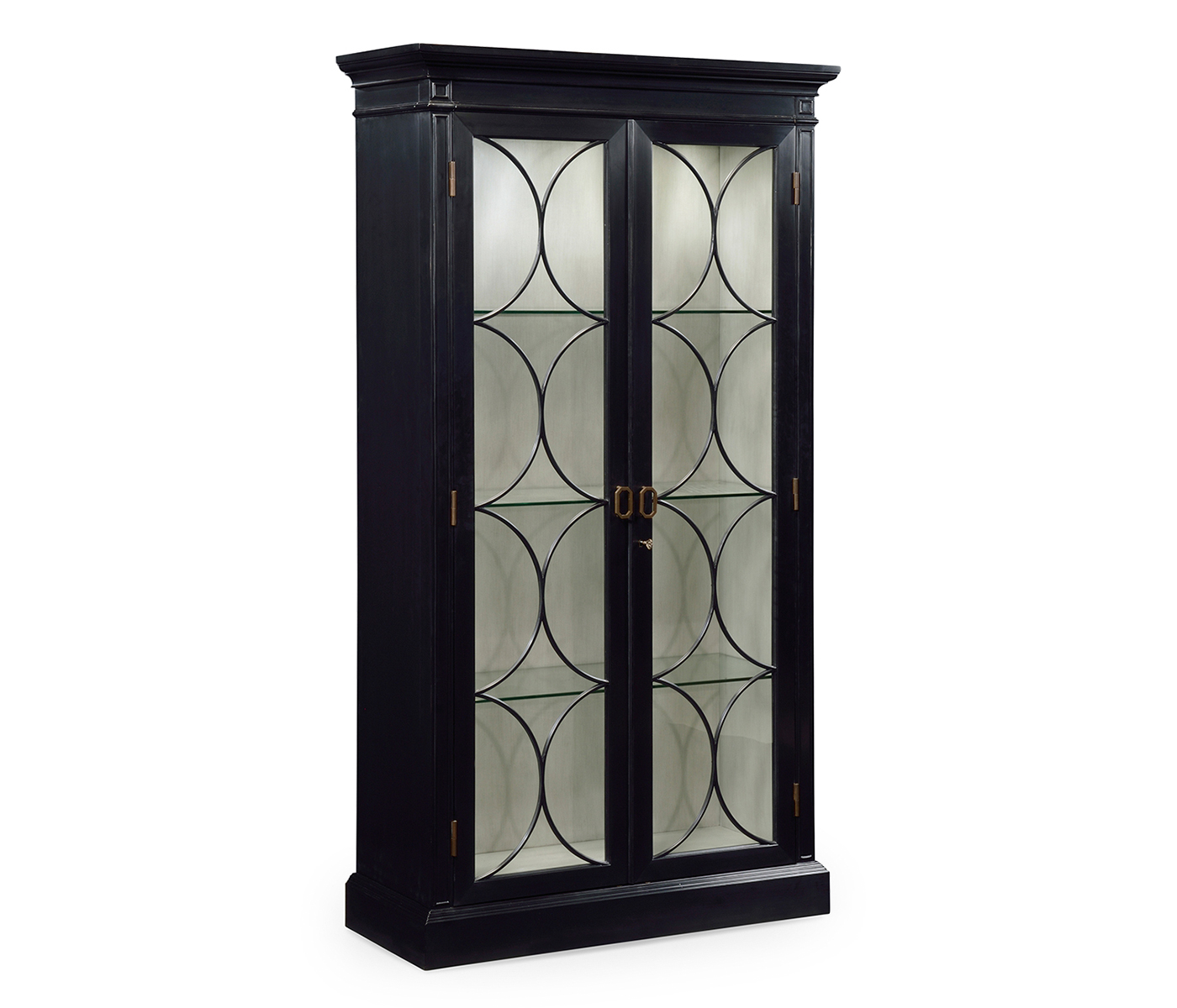 Formal Black Display Cabinet
