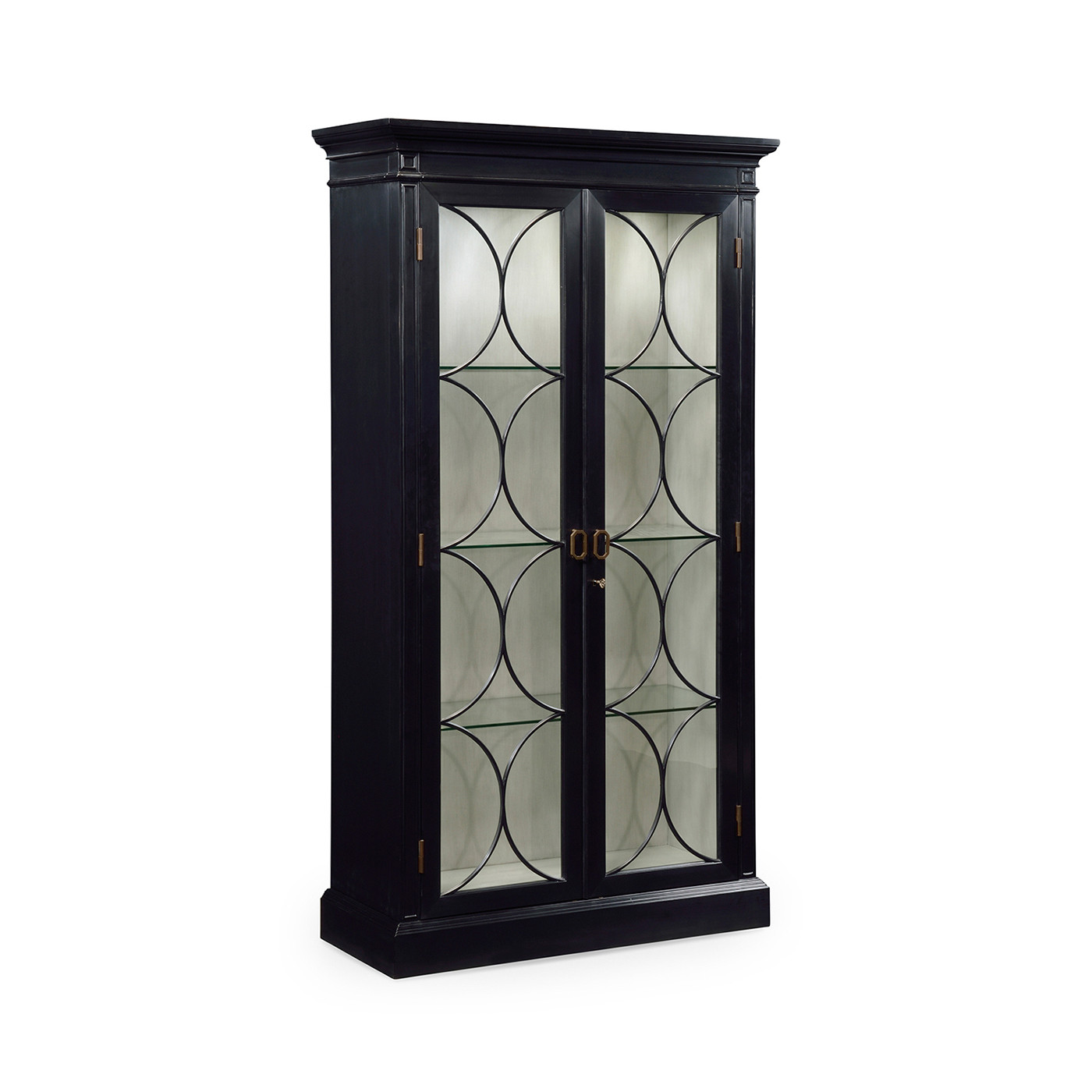 Formal Black Display Cabinet