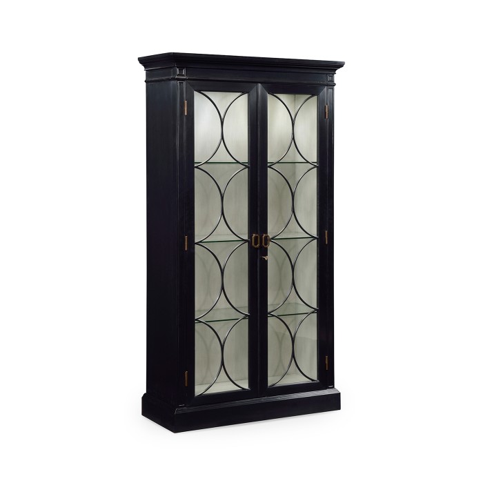 Formal Black Display Cabinet