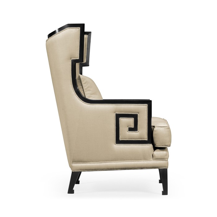 Biedermeier Greek Key Black Occasional Chair