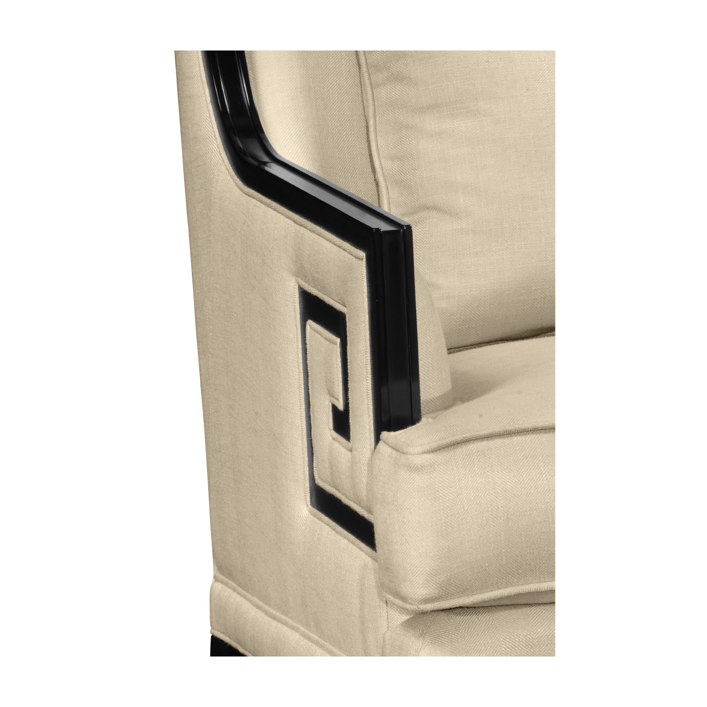 Biedermeier Greek Key Black Occasional Chair