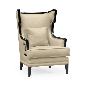 Biedermeier Greek Key Black Occasional Chair