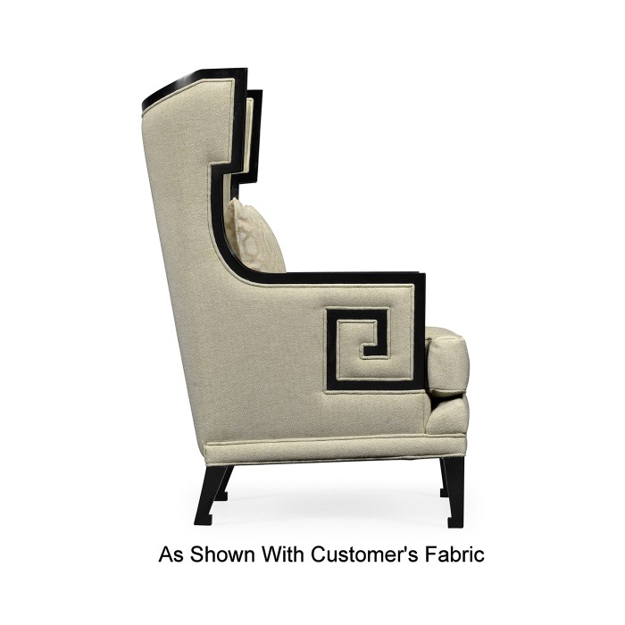 Biedermeier Greek Key Black Occasional Chair