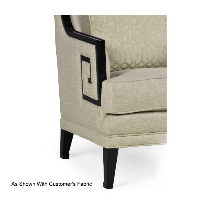 Biedermeier Greek Key Black Occasional Chair