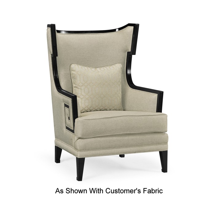 Biedermeier Greek Key Black Occasional Chair