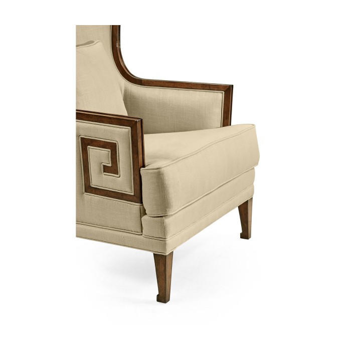 Biedermeier Greek Key Walnut Occasional Chair