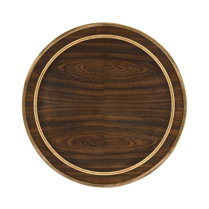 Small Round Dark Santos & Brass End Table