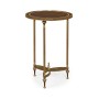 Small Round Dark Santos & Brass End Table