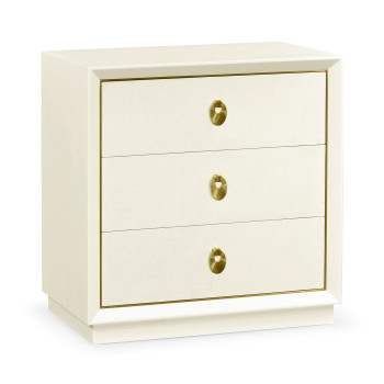 Small Ivory & Crackle Ceramic Lacquered Chest of Drawers