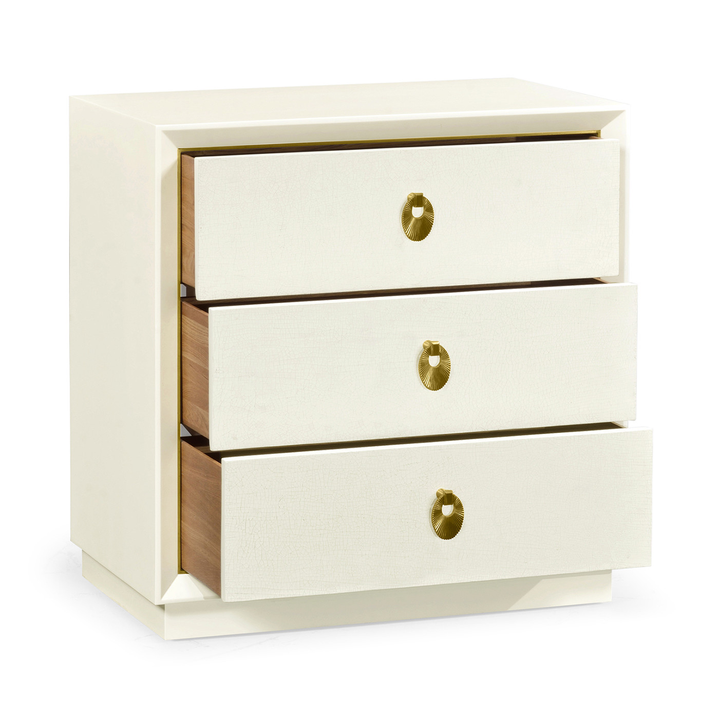 Small Ivory & Crackle Ceramic Lacquered Chest of Drawers