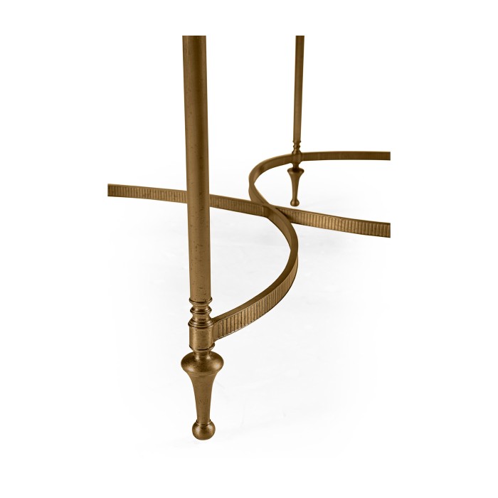Rectangular Dark Santos & Brass Coffee Table