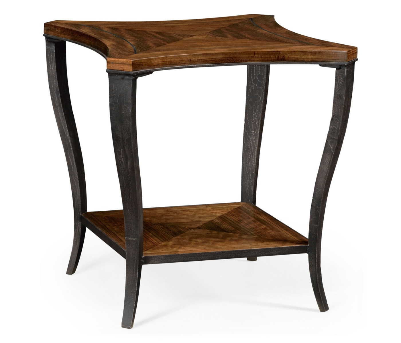 Curved Daniella & Burl Walnut Side Table