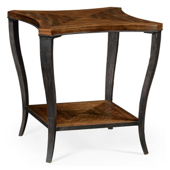 Curved Daniella & Burl Walnut Side Table
