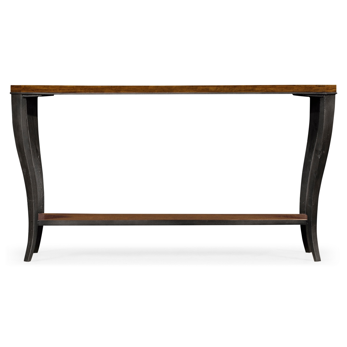 Rectangular Curved Daniella and Burl Walnut Console Table