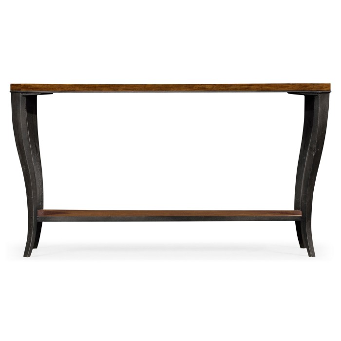 Rectangular Curved Daniella and Burl Walnut Console Table