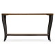 Rectangular Curved Daniella and Burl Walnut Console Table